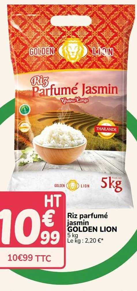 Riz parfumé jasmin GOLDEN LION 5 kg