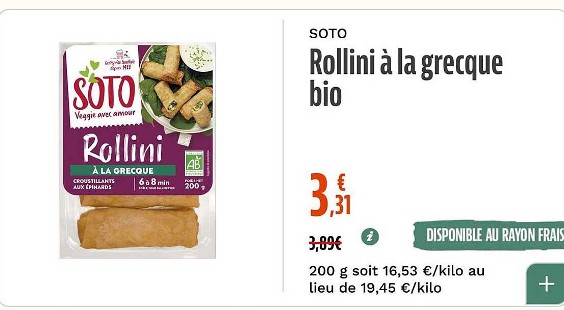 Rollini à la grecque bio