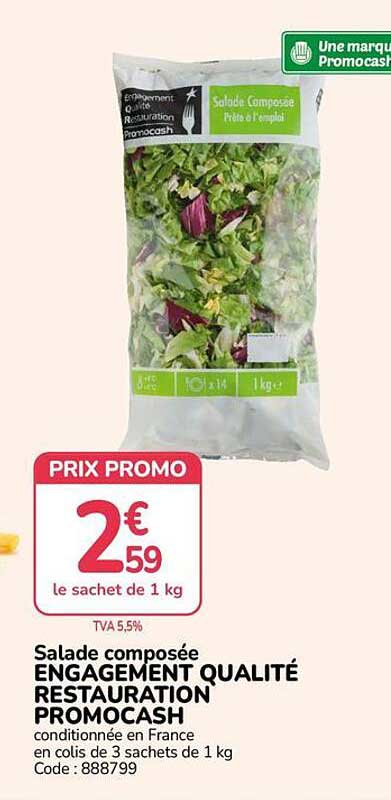 Salade composée ENGAGEMENT QUALITÉ RESTAURATION PROMOCASH