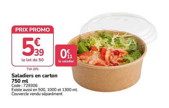 Saladiers en carton 750 ml