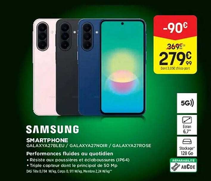 SAMSUNG SMARTPHONE GALAXYA27BLEU / GALAXYA27NOIR / GALAXYA27ROSE