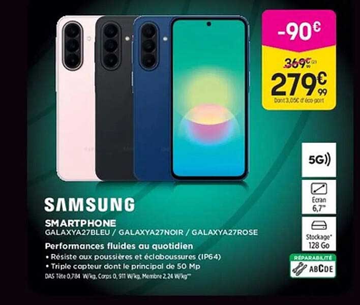 SAMSUNG SMARTPHONE GALAXYA27BLEU / GALAXYA27NOIR / GALAXYA27ROSE