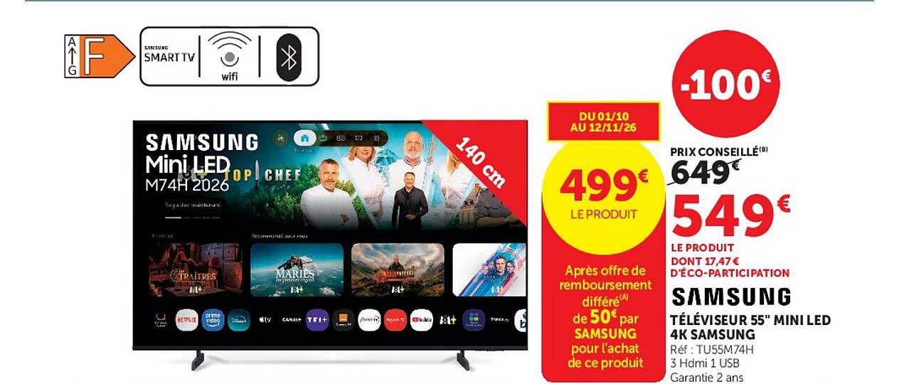 SAMSUNG TÉLÉVISEUR 55" MINI LED 4K SAMSUNG