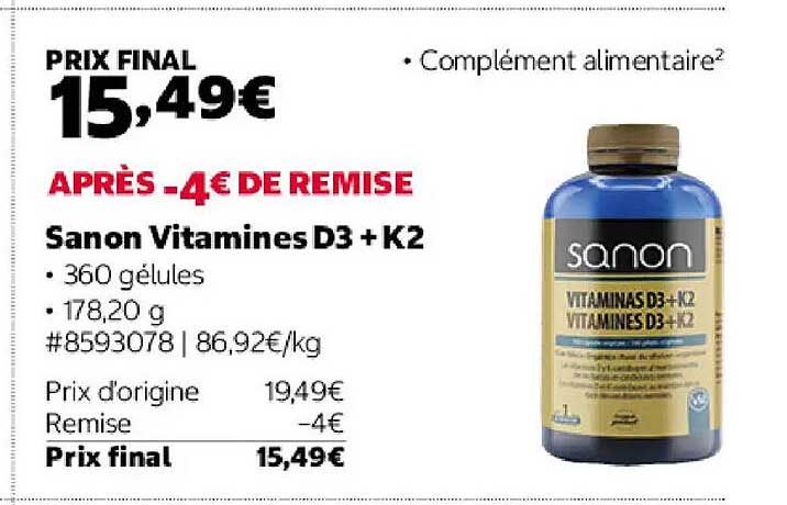 Sanon Vitamines D3 + K2