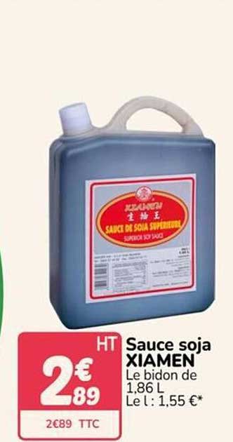 Sauce soja XIAMEN Le bidon de 1,86 L Le l : 1,55 €*