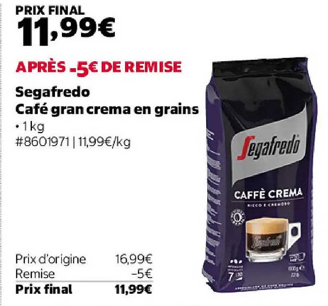 Segafredo Café gran crema en grains
