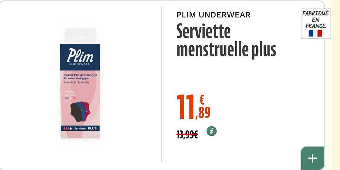 Serviette menstruelle plus