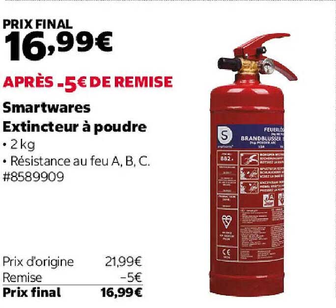 Smartwares Extincteur à poudre