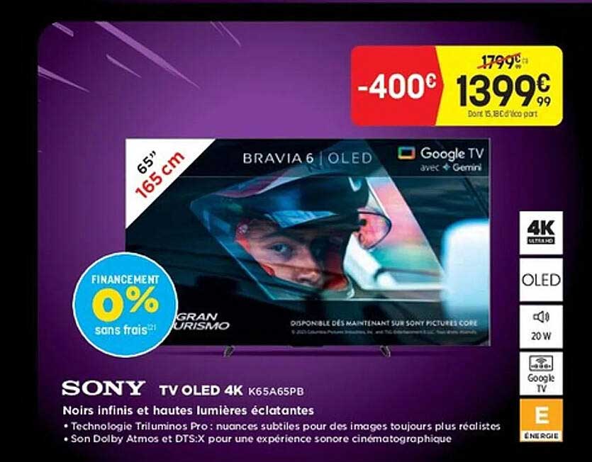 SONY TV OLED 4K K65A65PB
