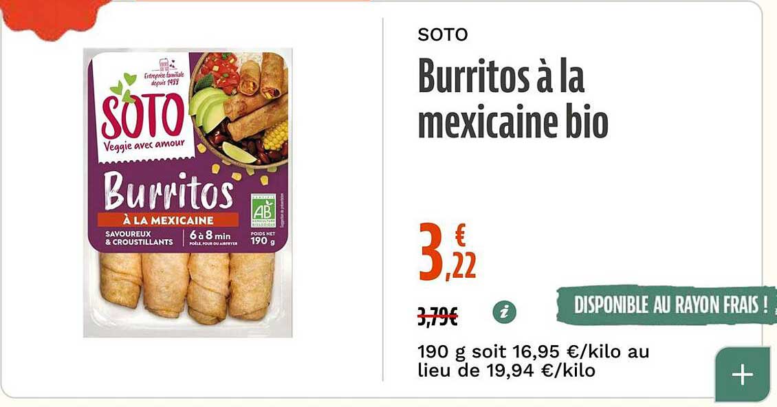 SOTO Burritos à la mexicaine bio