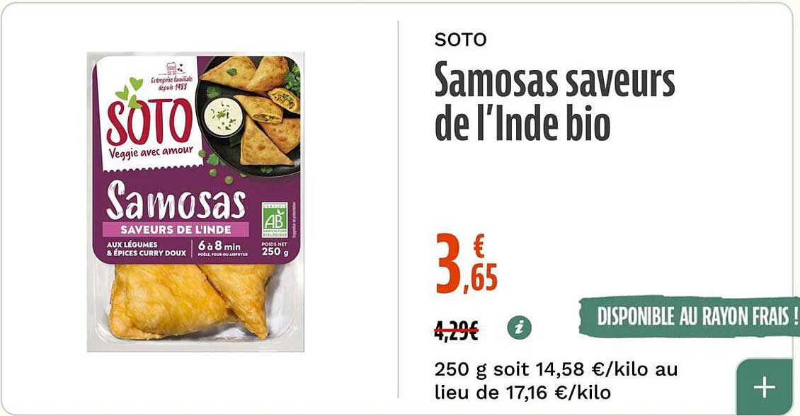 SOTO Samosas saveurs de l’Inde bio