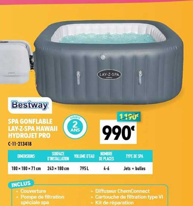 SPA GONFLABLE LAY-Z-SPA HAWAII HYDROJET PRO