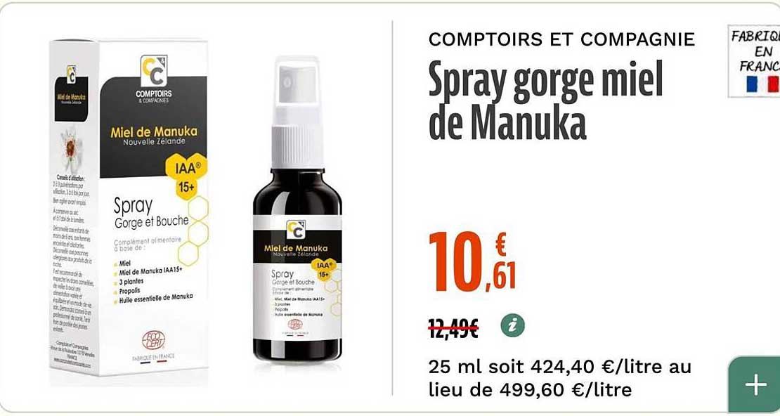 Spray gorge miel de Manuka