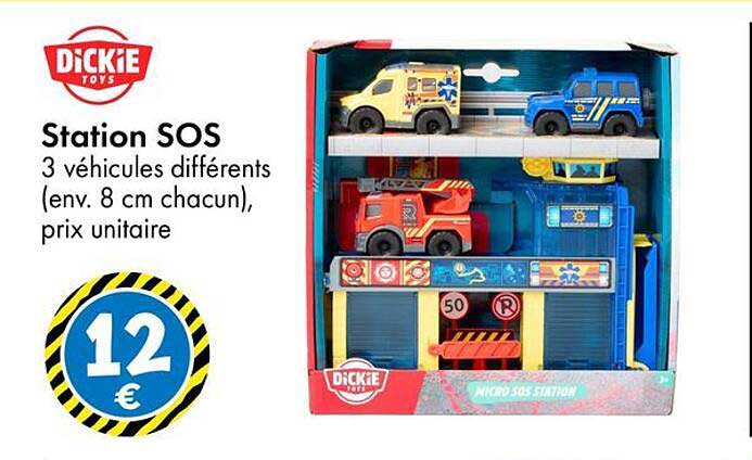 Station SOS 3 véhicules différents (env. 8 cm chacun), prix unitaire