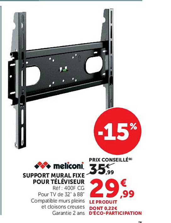 SUPPORT MURAL FIXE POUR TÉLÉVISEUR