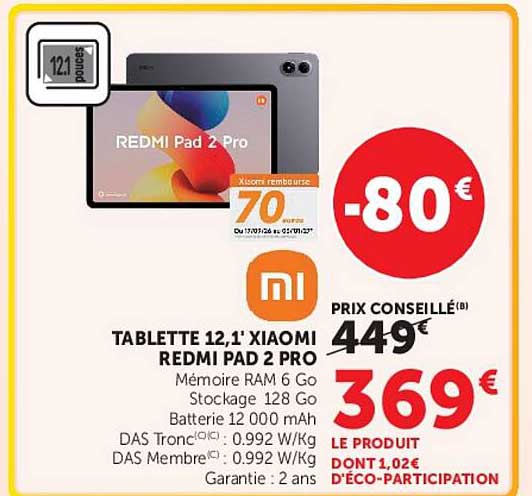 TABLETTE 12,1' XIAOMI REDMI PAD 2 PRO