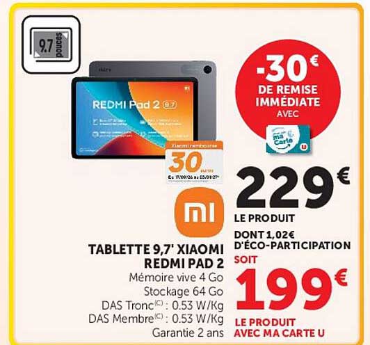 TABLETTE 9,7'' XIAOMI REDMI PAD 2