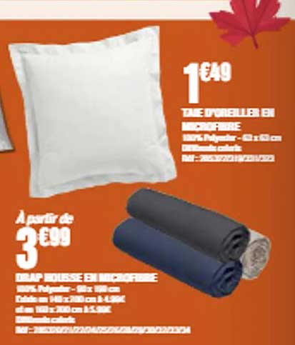TAIE D’OREILLER EN MICROFIBRE