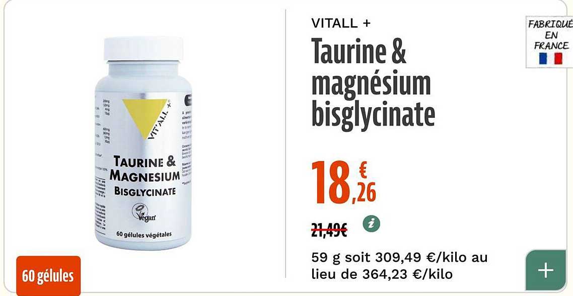 Taurine & magnésium bisglycinate