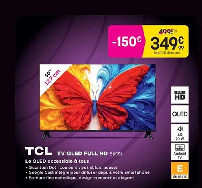TCL TV QLED FULL HD 50S5L