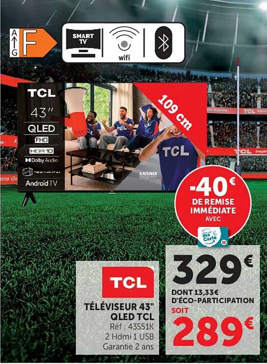 TÉLÉVISEUR 43" QLED TCL
