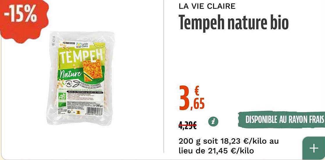 Tempeh nature bio