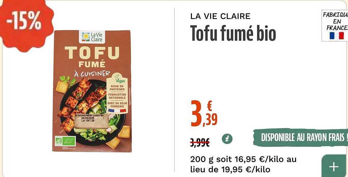 Tofu fumé bio