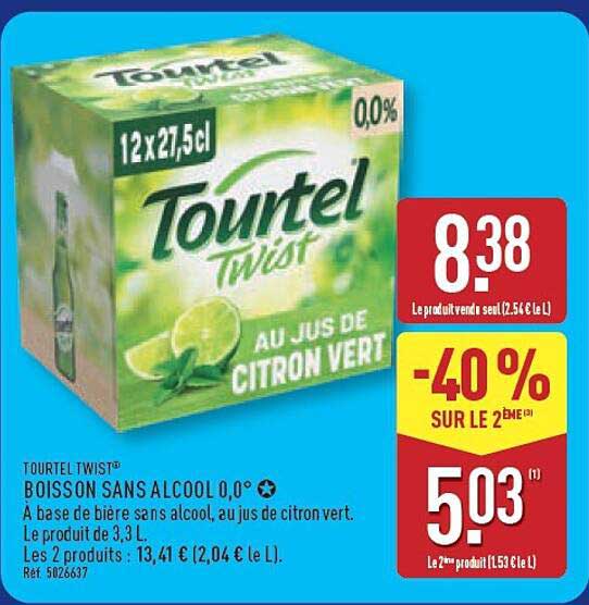 Tourtel Twist au jus de citron vert