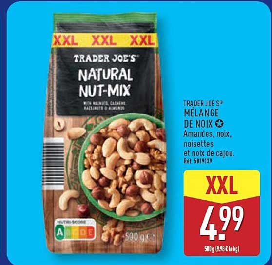TRADER JOE'S® MÉLANGE DE NOIX Amandes, noix, noisettes et noix de cajou.