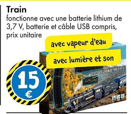 Train fonctionne avec une batterie lithium de 3,7 V, batterie et câble USB compris, prix unitaire avec vapeur d’eau avec lumière et son