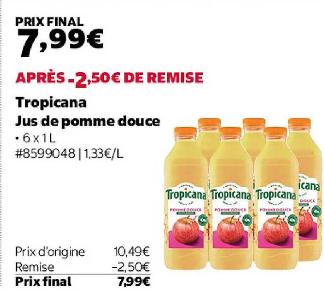 Tropicana Jus de pomme douce