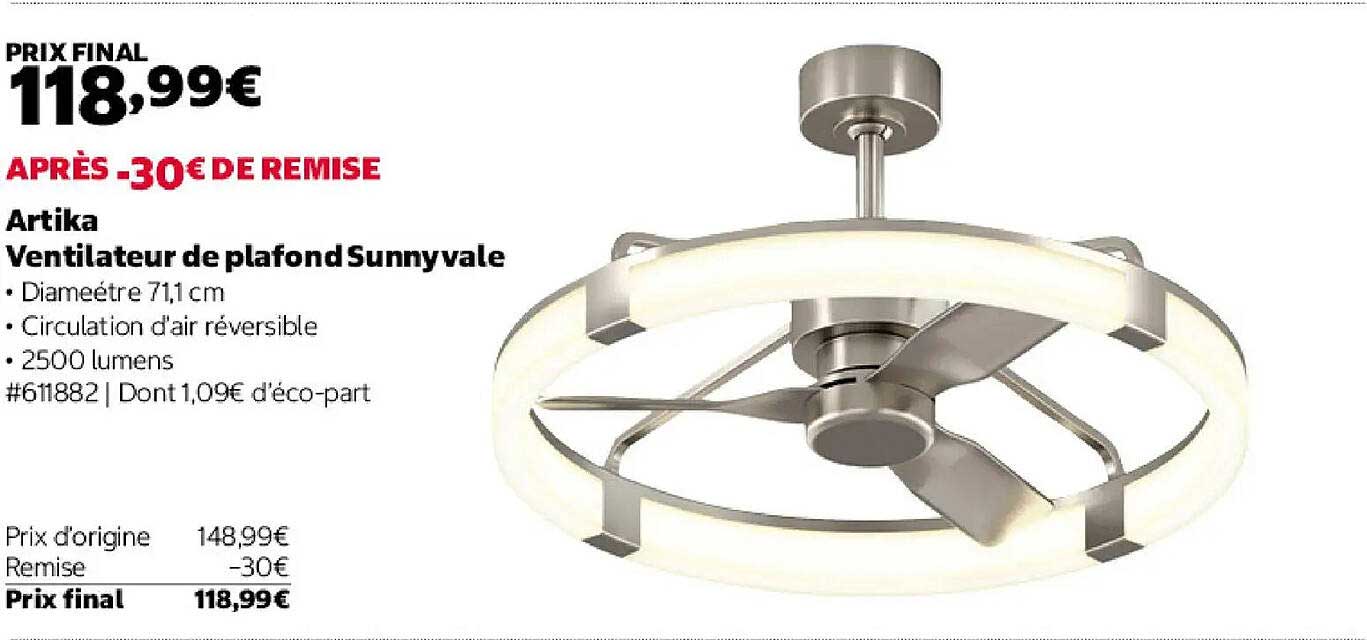 Ventilateur de plafond Sunnyvale