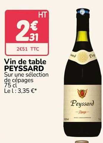 Vin de table PEYSSARD Sur une sélection de cépages 75 cl Le l : 3,35 €*