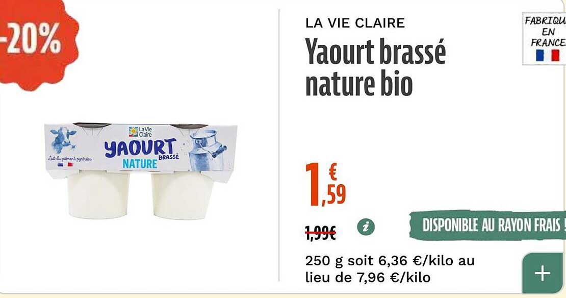 Yaourt brassé nature bio