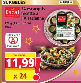 24 escargots recette à l’Alsacienne