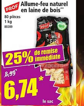 Allume-feu naturel en laine de bois**