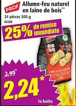 Allume-feu naturel en laine de bois