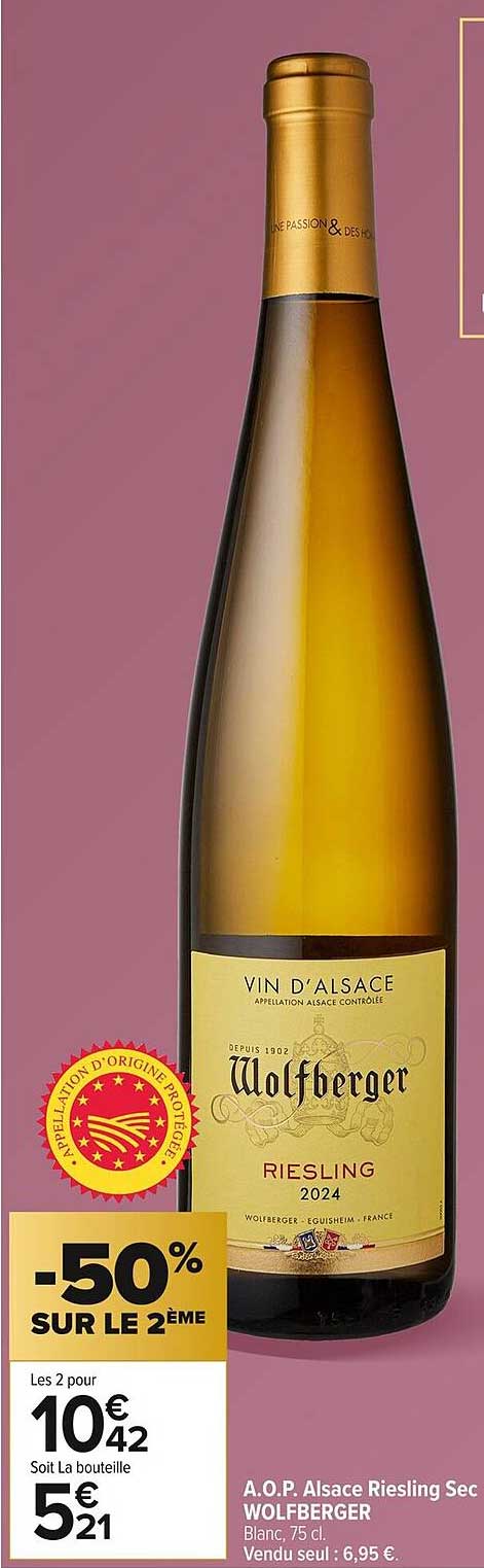 A.O.P. Alsace Riesling Sec WOLFBERGER