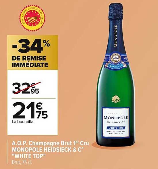 A.O.P. Champagne Brut 1er Cru MONOPOLE HEIDSIECK & C° "WHITE TOP"