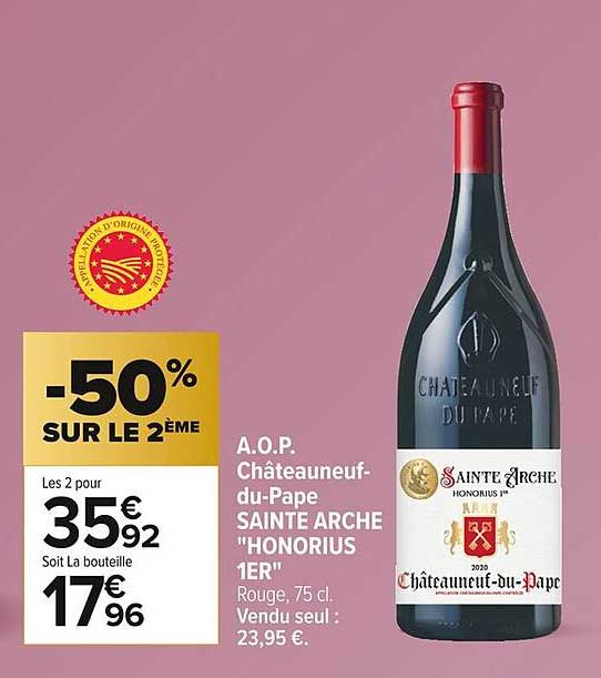 A.O.P. Châteauneuf-du-Pape SAINTE ARCHE "HONORIUS 1ER"