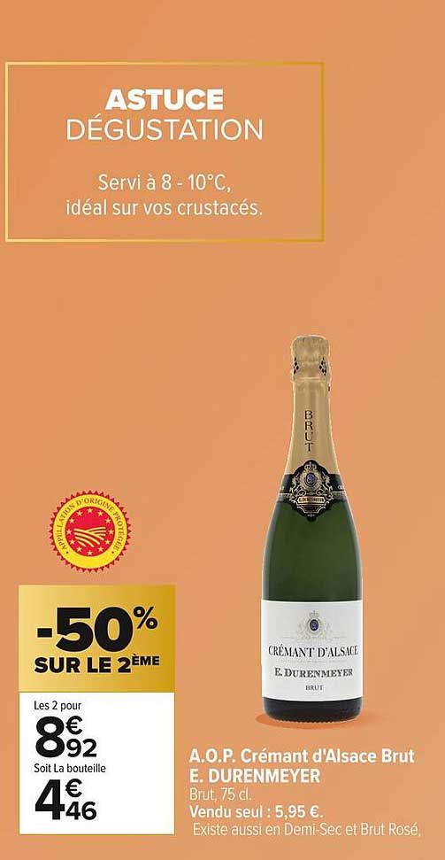 A.O.P. Crémant d'Alsace Brut E. Durenmeyer