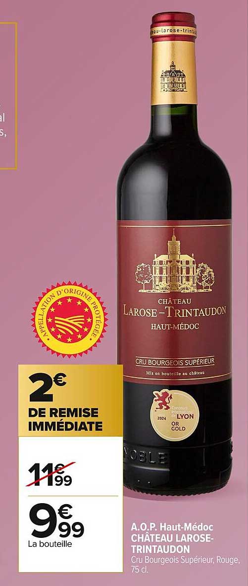 A.O.P. Haut-Médoc Château Larose-Trintaudon, Rouge, 75 cl.