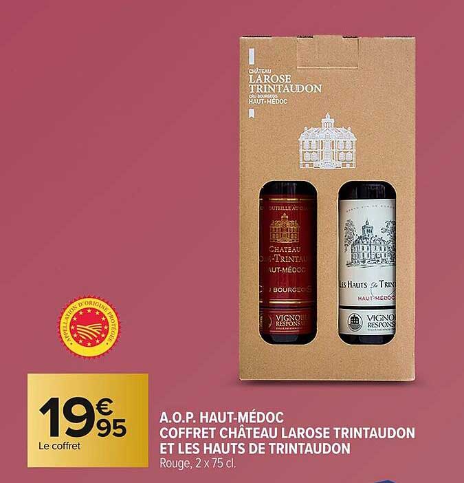 A.O.P. HAUT-MÉDOC COFFRET CHÂTEAU LAROSE TRINTAUDON ET LES HAUTS DE TRINTAUDON