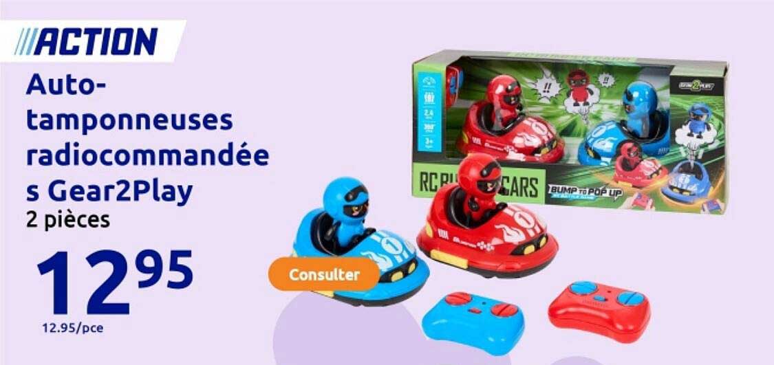 Auto-tamponneuses radiocommandées Gear2Play 2 pièces