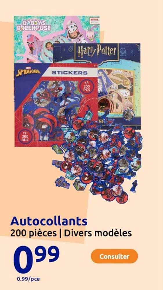 Autocollants 200 pièces | Divers modèles