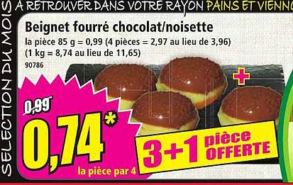 Beignet fourré chocolat/noisette