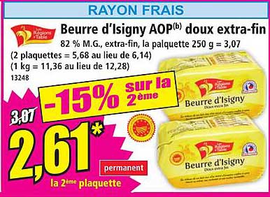 Beurre d'Isigny AOP(b) doux extra-fin
