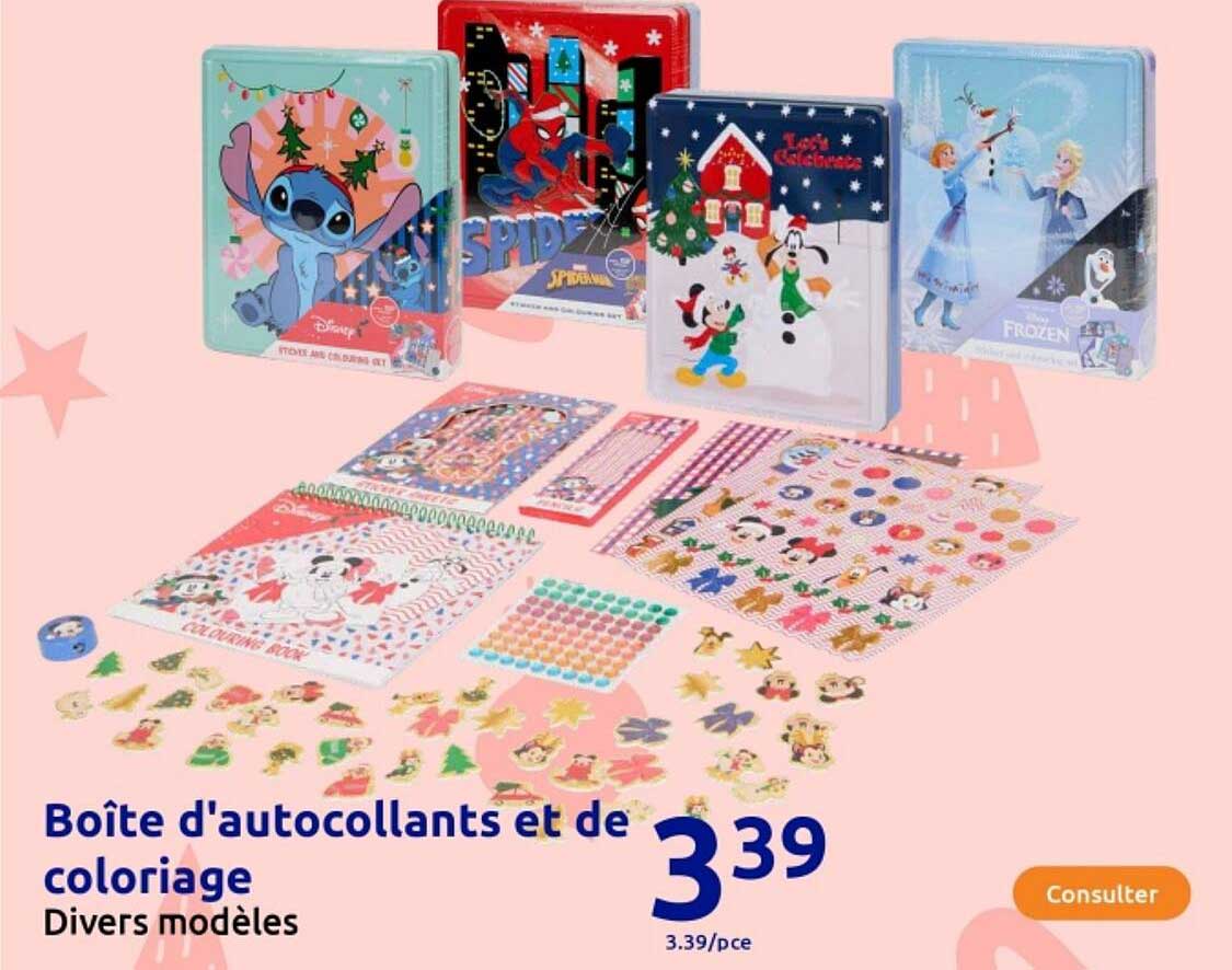 Boîte d'autocollants et de coloriage