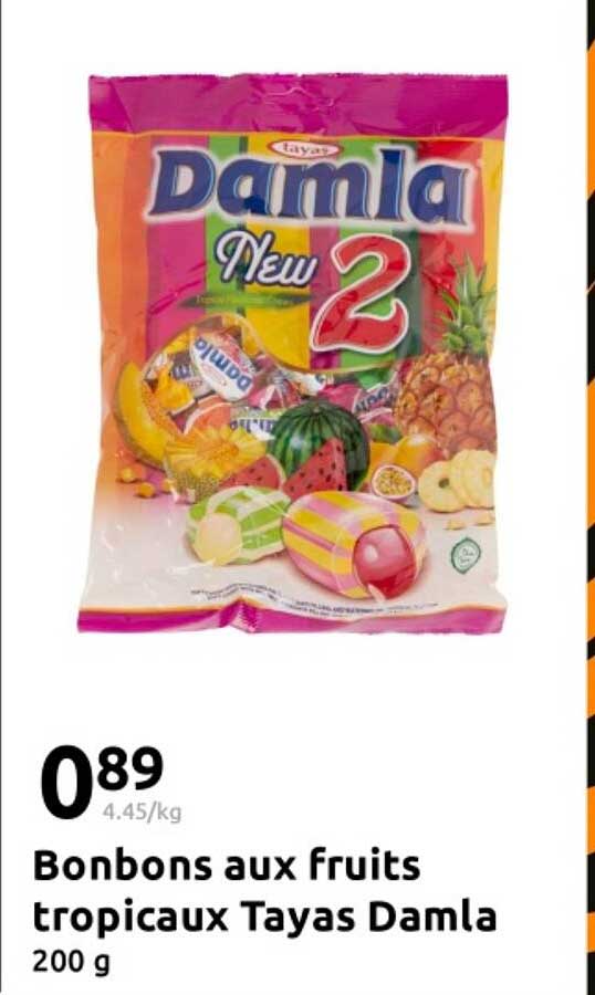 Bonbons aux fruits tropicaux Tayas Damla