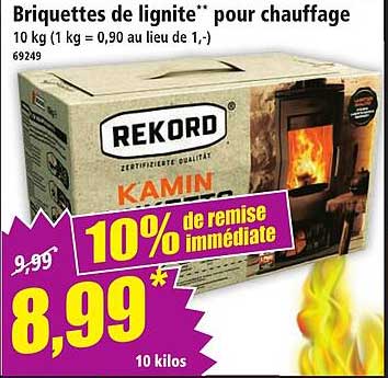Briquettes de lignite** pour chauffage